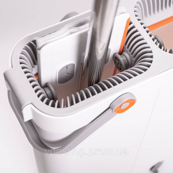 Швабра з відром для миття підлоги з віджимом, плоска насадка з мікрофібри, набір для прибирання дому HP-35015-18 | Зображення 2