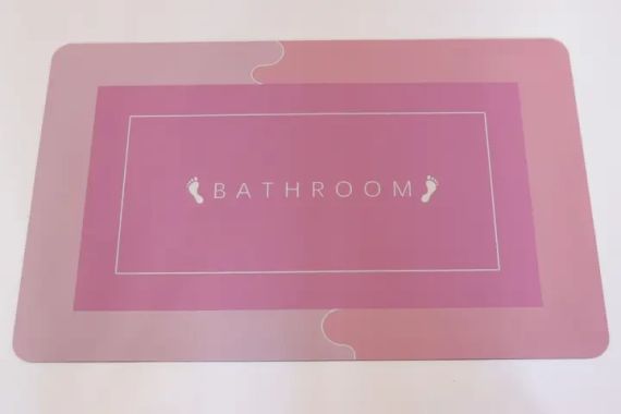 Килимок у ванну вологовбираючий суперпоглинаючий нековзний Bath Mat Super Absorbent (40х60см) рожевий | Зображення 1
