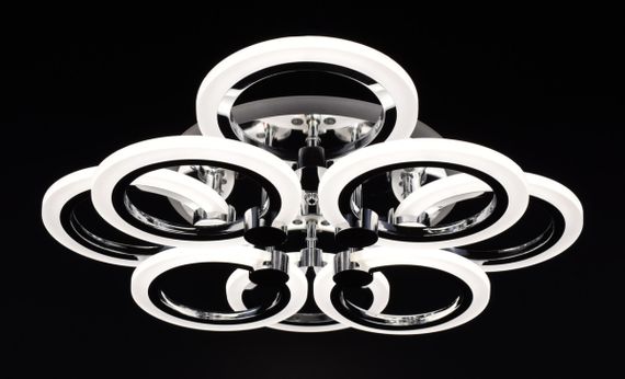 Люстра світлодіодна стельова LED світильник для квартири на стелю лед з пультом 25962 Хром 11х45х54 см. | Зображення 3