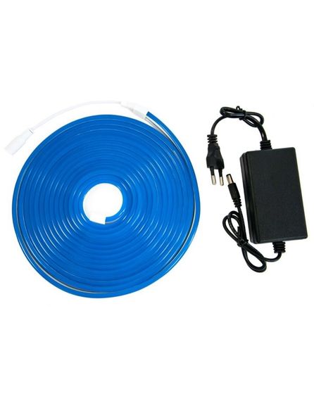 Неонова гнучка стрічка LED Neon Flex 0740 силіконова герметична 12V-220V, 5 м Синій | Зображення 2