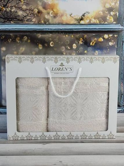 Полотенца Mame kanaple krem Махра набор 2шт