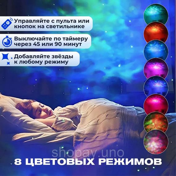 Ночник Проектор Астронавт зоряного неба та галактики Космонавт 8 режимів з пультом ДК | Зображення 2