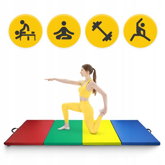 Мат гімнастичний складаний 4FIZJO XL 240 x 120 x 5 см Multicolor (P-5905973402774) | Зображення 4