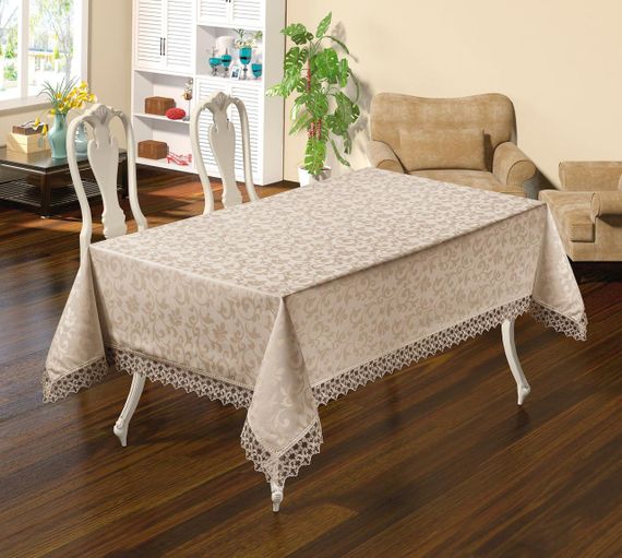 Скатертина Maison Royale 128495 Туреччина 220*160  Поліестер Кремовий