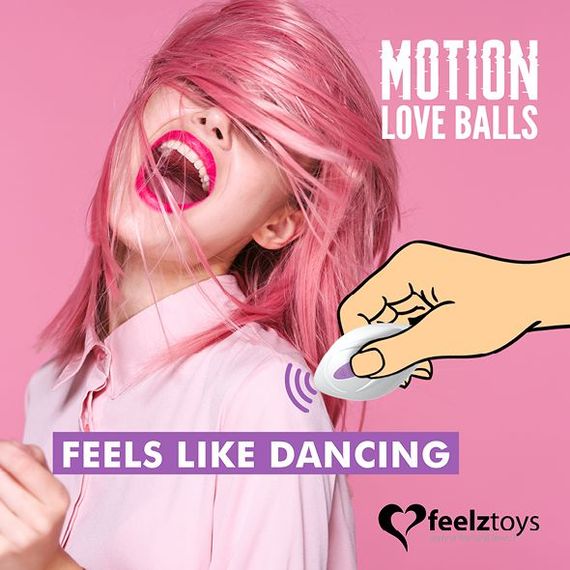 Вагінальні кульки з масажем і вібрацією FeelzToys Motion Love Balls Jivy з пультом ДК, 7 режимів | Зображення 3