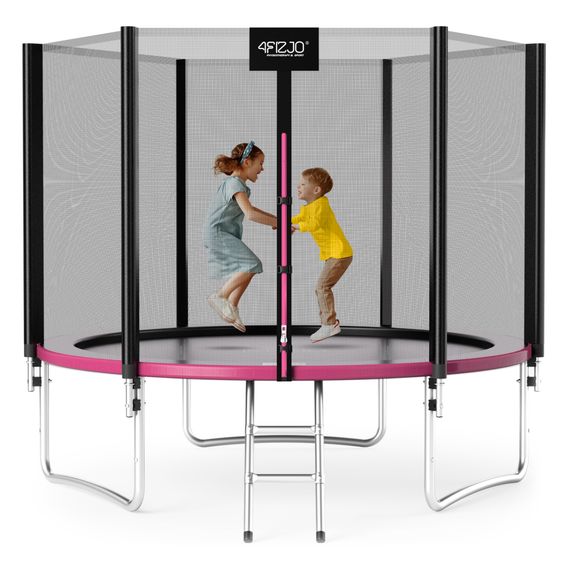 Батут із зовнішньою сіткою 4FIZJO Classic 10FT 312 см Black/Pink (P-5907739314567)