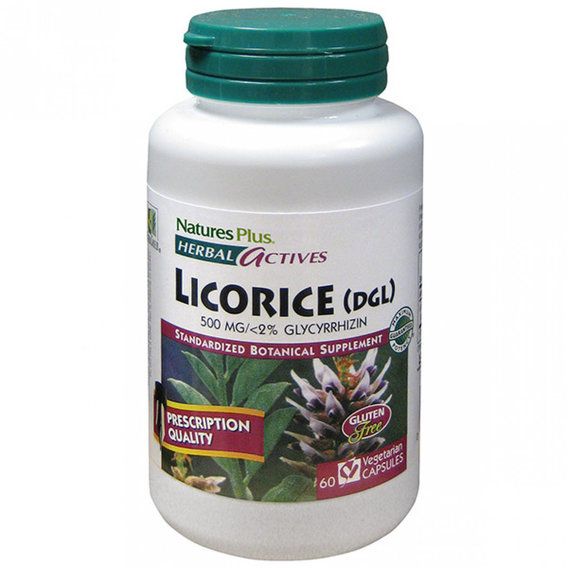 Корінь солодки Nature's Plus Herbal Actives, Licorice 500 mg 60 Caps