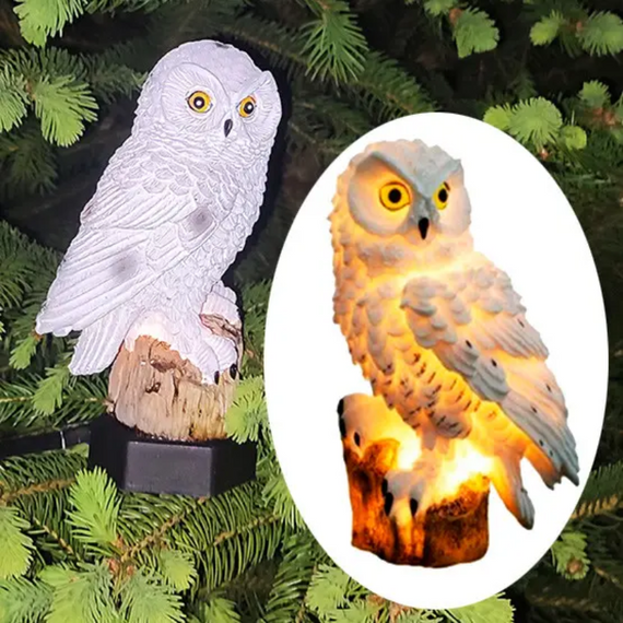 Ліхтар вуличний Сова на сонячній батареї, водонепроникний світильник для освітлення саду та газону | Зображення 3