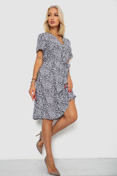 Платье софт с принтом, цвет белый, 230R0032-4 | Зображення 1