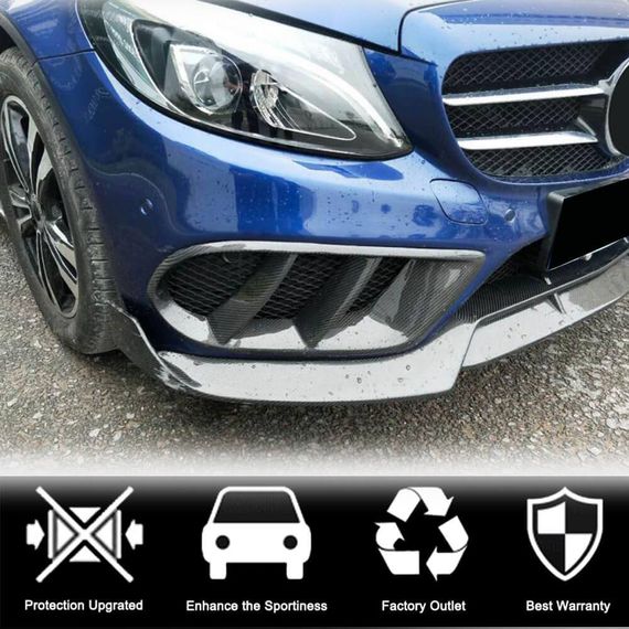 Карбоновые накладки на противотуманные фары для C43 AMG 2015-2019 для Mercedes C-сlass W205 | Зображення 1