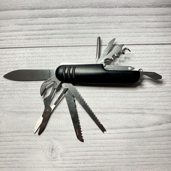 Складной туристический нож Traveler 12в1, 9.1см (144шт/ящ) №5011GAC black