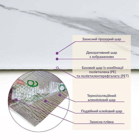 Самоклеюча стінова PET плитка у рулоні 600*3000*2mm SW-00001703 | Зображення 4
