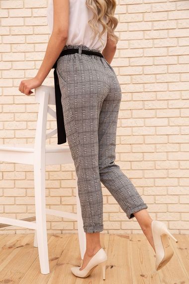 Жіночі вкорочені штани, в клітку, колір Сірий, 172R9313-1 | Зображення 3