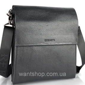 Мужская кожаная сумка-мессенджер через плечо BEXHILL TM-47749 черная