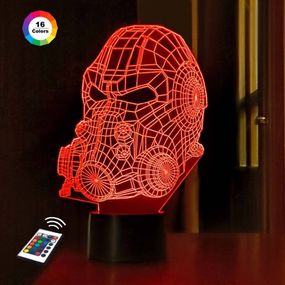 3D светильник ночник с пультом "Череп 10" 3DTOYSLAMP