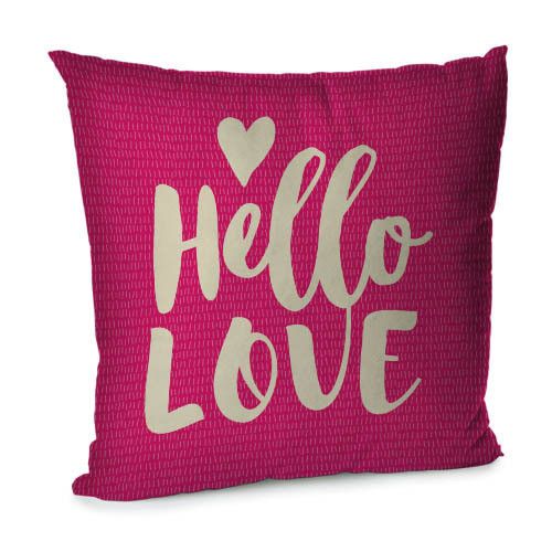 Подушка диванна з оксамиту Hello love 45x45 см (45BP_17L062)