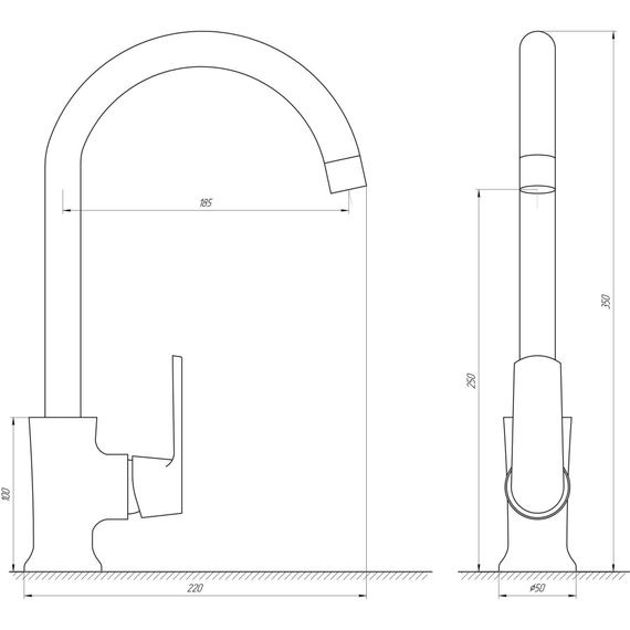 Змішувач для кухні Globus Lux Laguna GLA-0203SL-7-WHITE | Зображення 1