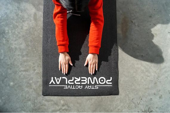 Коврик для йоги и фитнеса Паверплей 4010 PVC Yoga Mat Черный (173x61x0.6) | Зображення 9