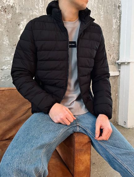Мужская стеганая демисезонная куртка с капюшоном RD8777 цвет черный, размер M | Зображення 1
