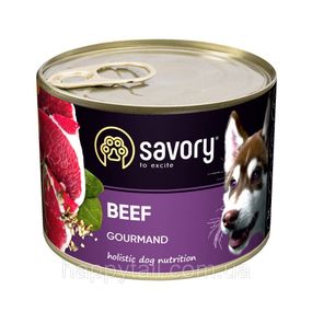 Влажный корм Savory Dog Gourmand Beef для собак всех пород — мясной паштет с говядиной 200 г