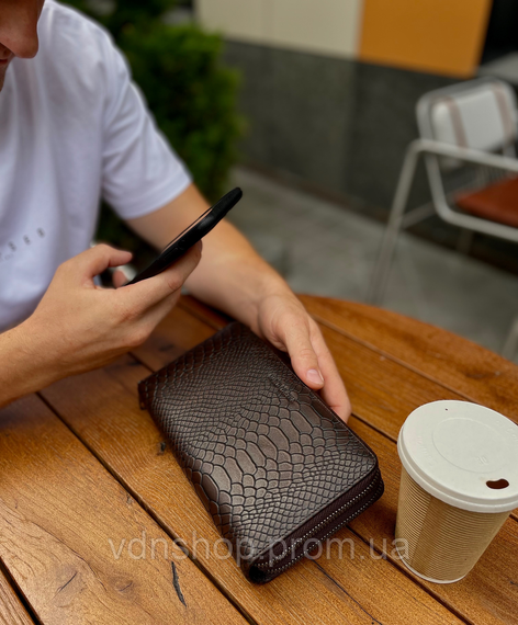 Коричневий гаманець-клатч на дві блискавки з блоком під картки із натуральної шкіри Marco Coverna MC086-5901С | Зображення 3