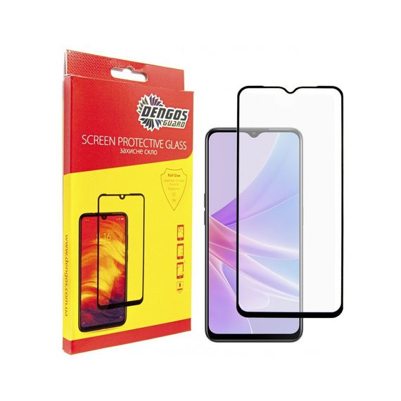 Скло захисне Dengos Full Glue Oppo A78 5G (black) (TGFG-298) | Зображення 2