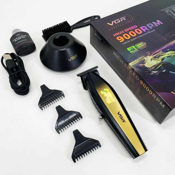 Беспроводной профессиональный триммер для мужской стрижки VGR V-992, Набор машинок для стрижки JY-54 | Зображення 7