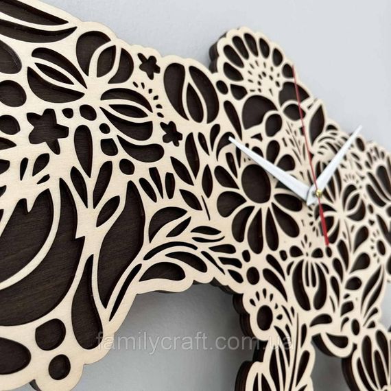 Настінний годинник Карта України з фанери Патріотичний дерев'яний годинник | Зображення 2