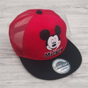 Кепка дитяча снепбек (Snapback) з сіточкою у стилі Міккі Червоний з чорним 50-54р (2225)
