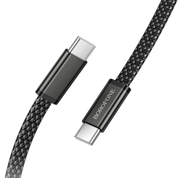 Дата кабель Borofone BX124 Peace Type-C to Type-C 60W (1m) Black | Зображення 3