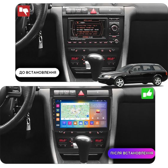 Штатная магнитола Lesko для Audi A6 III (C6) 2004-2008 IPS 9" 2/32Gb CarPlay 4G Wi-Fi GPS Prime | Зображення 2