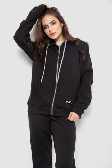 Спортивний костюм жіночий на флісі, колір чорний, 244R1555 | Зображення 1