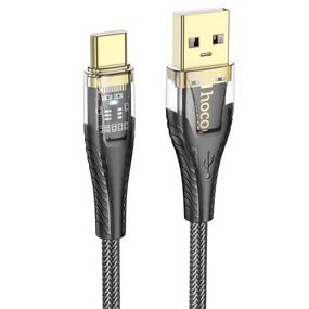 Кабель Hoco U121 з індикатором USB to Type-C 1.2m black