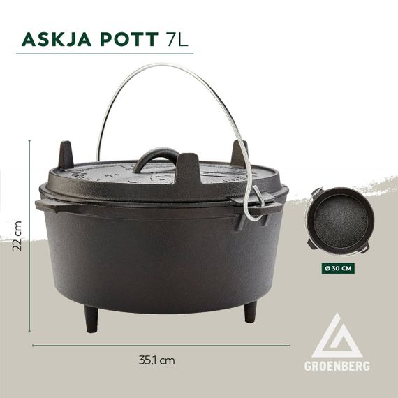Казан з кришкою Groenberg Askja Pot 30 cm / 7 L Black (266017) | Зображення 6