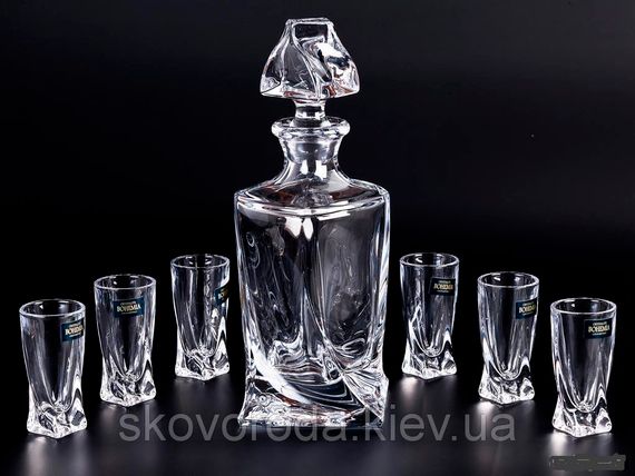 Набор для напитков Bohemia Quadro графин и 6 стопок (99999/99A44/457) стекло премиум-класса