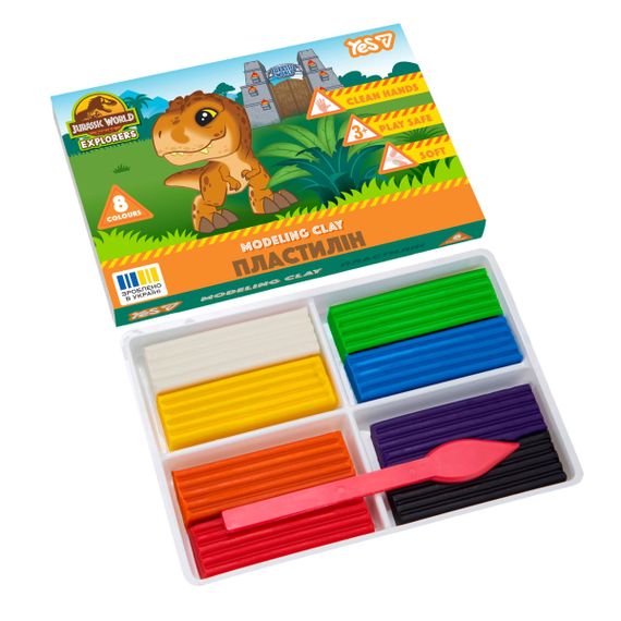 Пластилін YES Jurassic World Kids 540728 8 кольорів | Зображення 1