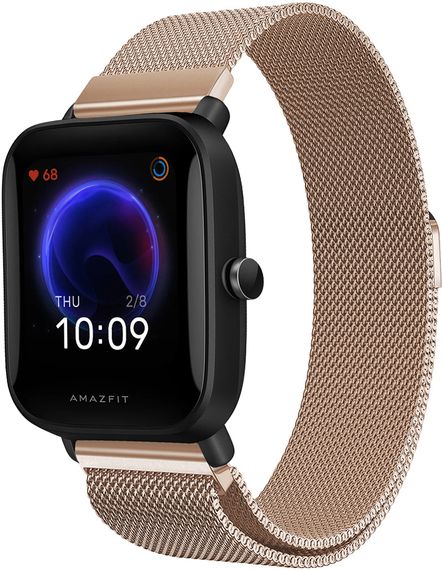Ремінець 20 мм міланська петля BeWatch для Amazfit Bip 3 / Pro / U Pro Рожеве золото (1010238.3U) | Зображення 5