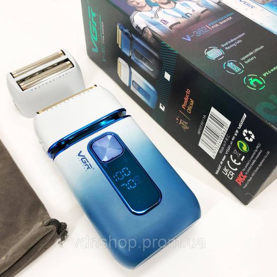 Портативна бритва VGR V-362, Електрична чоловіча бритва для бороди, Електробритва бездротова портативна AM-90 | Зображення 4