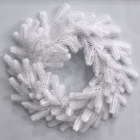 Венок новогодний рождественский Traditional из литой хвои d-50 см белый