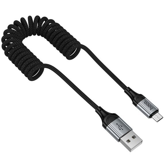 Дата кабель Hoco X121 Nuevo USB to MicroUSB 2.4A (1.5m) Black | Зображення 2