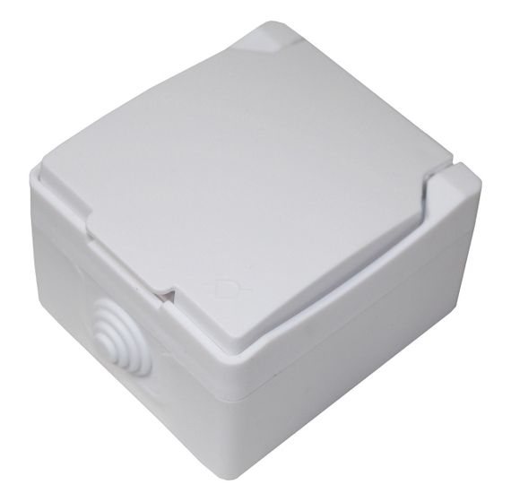 Розетка зовнішня установка 1-а з/к біла IP54 SURFACE Ny95001224 | Зображення 1