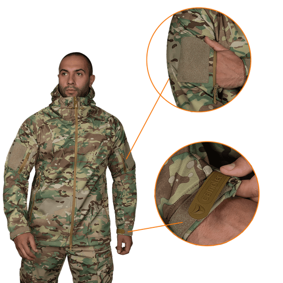 Комплект Softshell (Костюм+Бейсболка) Multicam (8358), S | Зображення 1