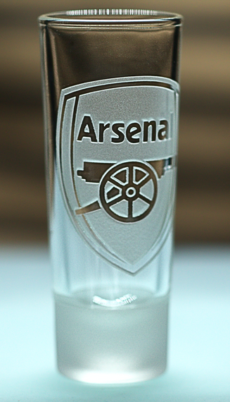 Скляна чарка 60мл ФК Арсенал Arsenal з гравіюванням подарунок для фаната футбольна стопка | Зображення 1