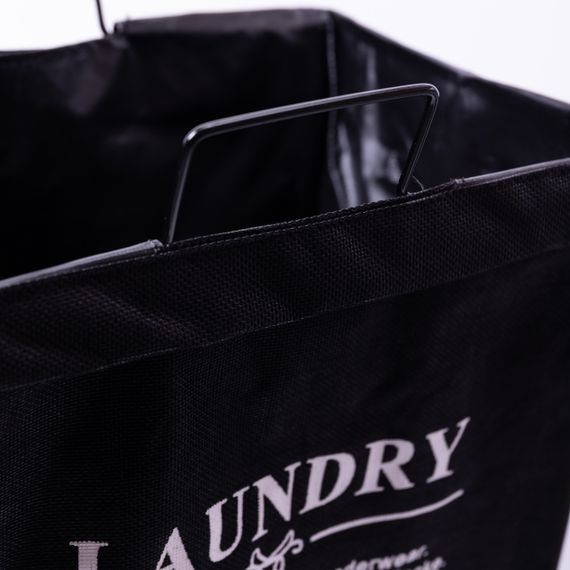 Кошик для білизни на підставці 36×32×52 (см) м'який Чорний HP-41-11B | Зображення 3