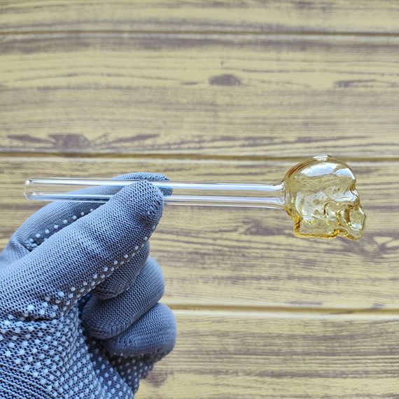 Стеклянная трубка Skull Oil Yellow | Зображення 1
