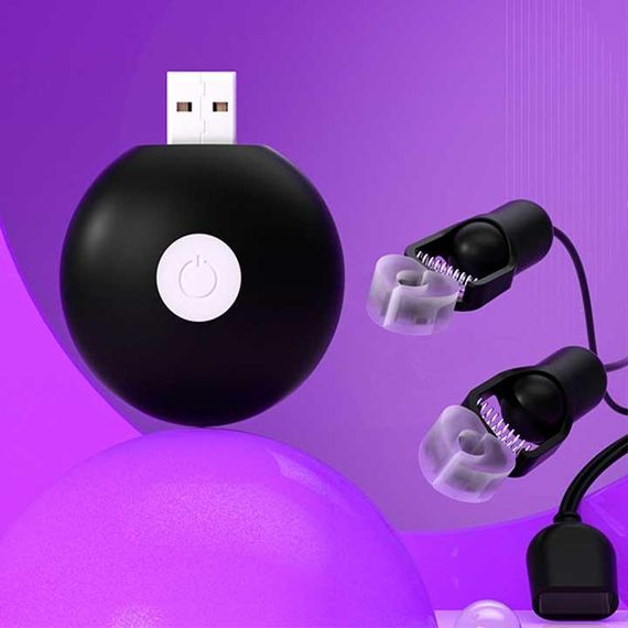 Затискачі для сосків з вібрацією "GALAKUin" USB 10 режимів - Чорний - Садо-мазо | Зображення 1