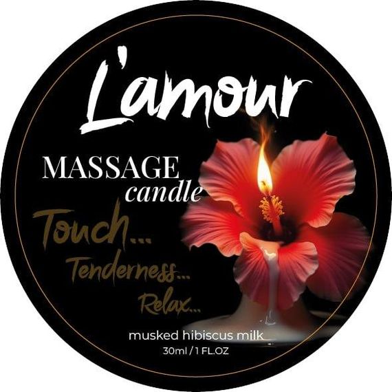 Массажная свеча L'amour Musked Hibiscus & Milk с цветочно-фруктовым ароматом, 30 мл Sex Aura