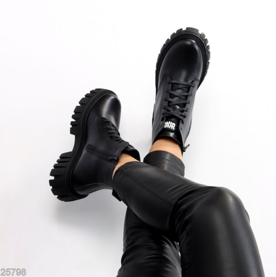 Чорні зимові черевики берці натуральна шкіра | Зображення 2