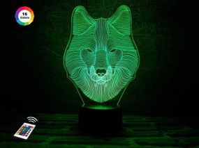 3D світильник нічник з пультом "Вовк"  3DTOYSLAMP