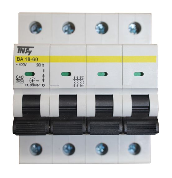 Автоматический выключатель ВА18-60 4Р 40А 6кА х-ка C Ny95504764 | Зображення 1